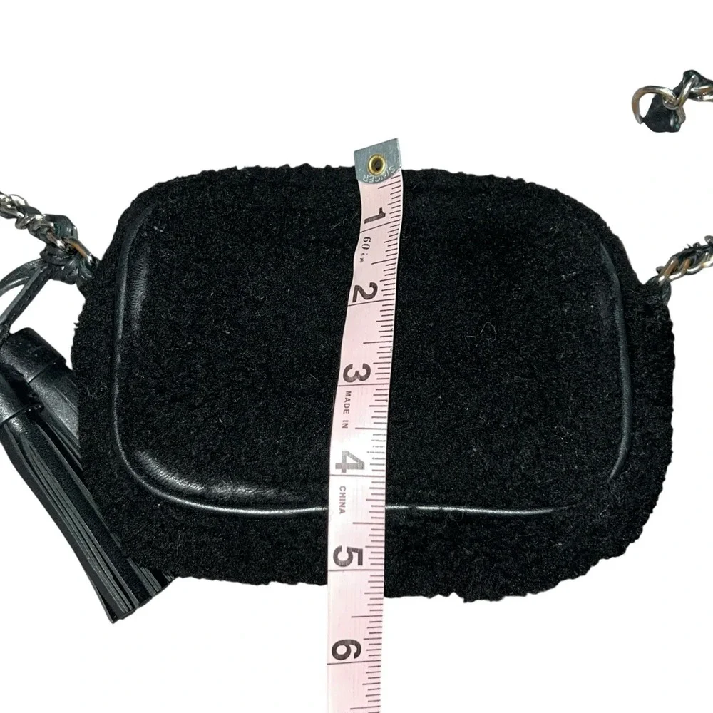 MICHAEL Michael Kors Jet Set Travel Small‎ Chain Shearling Crossbody Black Purse